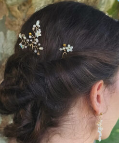 pic à cheveux fleur d'or  (2 pics)