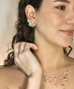 Boucles d'oreilles Pétales Perlée